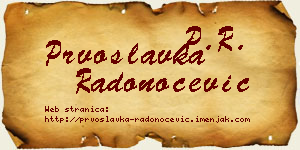 Prvoslavka Radonoćević vizit kartica